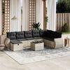 vidaXL Set Divano da Giardino 9pz con Cuscini Grigio Chiaro Polyrattan