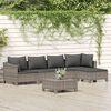 vidaXL Set Divani da Giardino 6 pz con Cuscini in Polyrattan Grigio