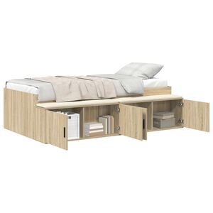 vidaXL Struttura del letto con cassetto Rovere Sonoma 90 x 200 cm