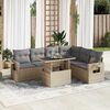 vidaXL Set Divani da Giardino 7 pz con Cuscini Beige in Polyrattan