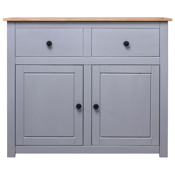 vidaXL Credenza Grigia 93x40x80 cm in Legno Massello di Pino Panama