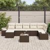 vidaXL Set Divano da Giardino con cuscino 7 pcs Marrone polyrattan