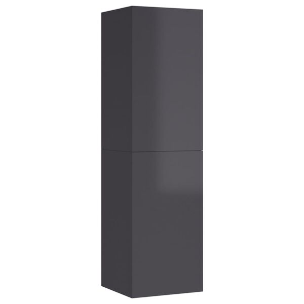 vidaXL Mobile Porta TV Grigio Lucido 30,5x30x110 cm Legno Multistrato