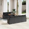 vidaXL Set Divano da Giardino con archiviazione 8 pcs Nero Poly Rattan