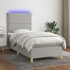 vidaXL Letto a Molle Materasso e LED Grigio Chiaro 100x200 cm Tessuto