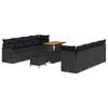 vidaXL Set Divano da Giardino con cuscino 11 pcs Nero polyrattan