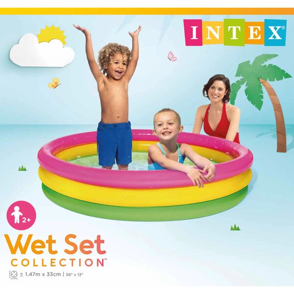 Intex Piscina Gonfiabile Sunset con 3 Anelli 147x33 cm