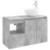 vidaXL Set di mobili per il bagno 2 pz Grigio Cemento