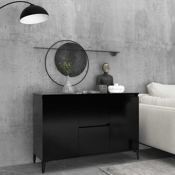 vidaXL Credenza Nera 102x35x70 cm in Legno Multistrato