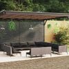 vidaXL Set Divani da Giardino 13 pz Cuscini in Polyrattan Grigio Scuro
