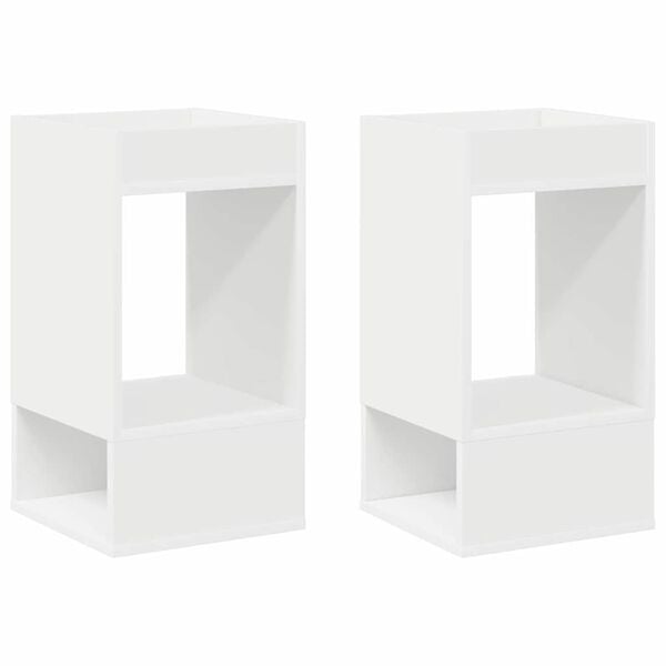 vidaXL Tavolino 2 pcs Bianco 30 x 30 x 56 cm Legno multistrato