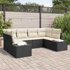 vidaXL Set Divano da Giardino con cuscino 6 pcs Nero polyrattan