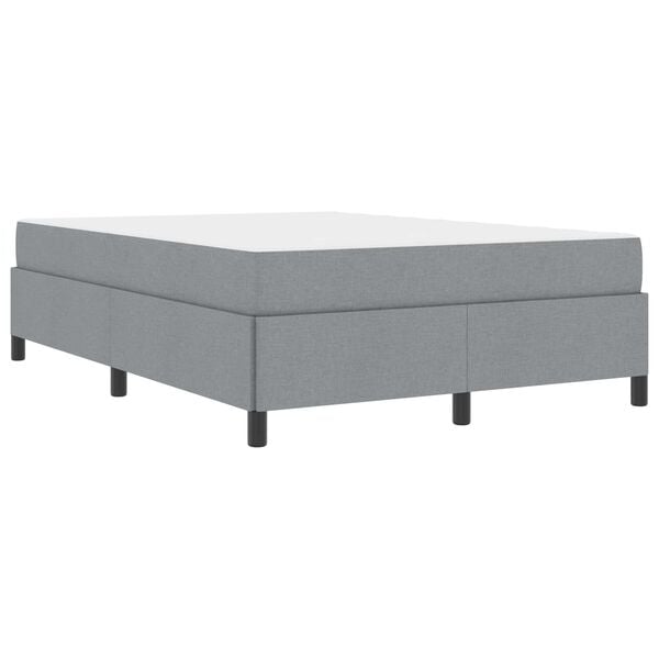 vidaXL Letto a molle con materasso Grigio chiaro 140 x 190 cm Tessuto
