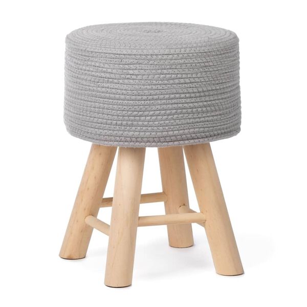 KidsDepot Sgabello Iggy 29 cm Cotone e Legno Grigio