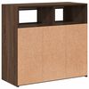 vidaXL Credenza con Luci LED Rovere Marrone 80x35x75 cm