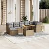 vidaXL Set Divano da Giardino 8 pz con Cuscini Beige in Polyrattan