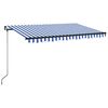 vidaXL Tenda da Sole Retrattile Manuale 400x350 cm Blu e Bianca