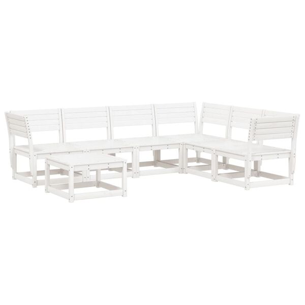 vidaXL Set Salotto da Giardino 7 pz Bianco in Legno Massello di Pino