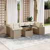 vidaXL Set Divano da Giardino 8 pz con Cuscini Beige in Polyrattan