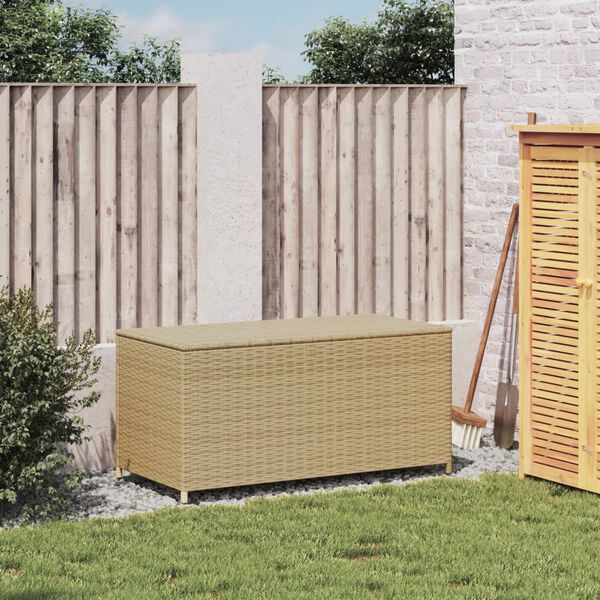vidaXL Contenitore da Giardino Beige Misto 190L in Polyrattan