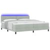 vidaXL Letto a Sorgente LED con led Grigio chiaro 200 x 200 cm Velluto