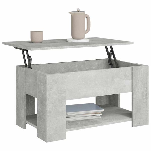 vidaXL Tavolino da Salotto Grigio Cemento 79x49x41cm Legno Multistrato