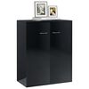 vidaXL Credenza Nero Lucido 60x30x75 cm in Legno Multistrato