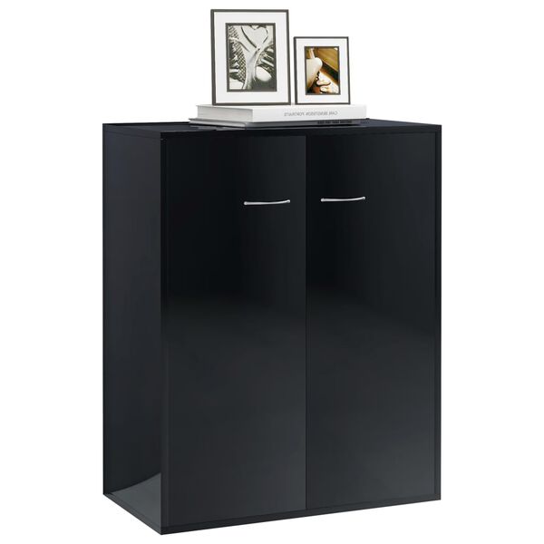 vidaXL Credenza Nero Lucido 60x30x75 cm in Legno Multistrato