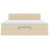 vidaXL Pouf Letto con Materasso e LED Crema 180x200cm in Tessuto