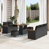 vidaXL Set Divano da Giardino con cuscino 10 pcs Nero polyrattan