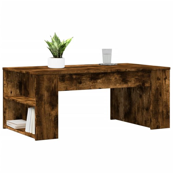 vidaXL Tavolino da Salotto Rovere Fumo 102x55x42 cm Legno Multistrato