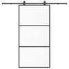 vidaXL Porta Scorrevole con Ferramenta 102x205 cm Vetro ESG Alluminio