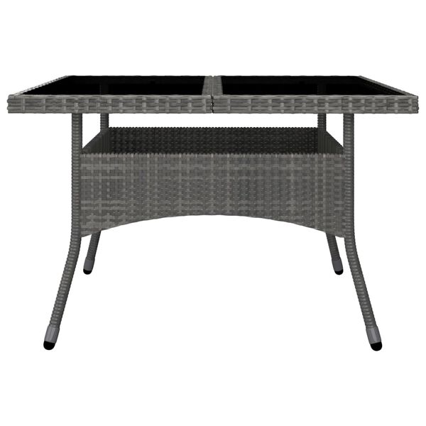 vidaXL Set Mobili da Pranzo da Giardino 9 pz Polyrattan Acacia Grigio