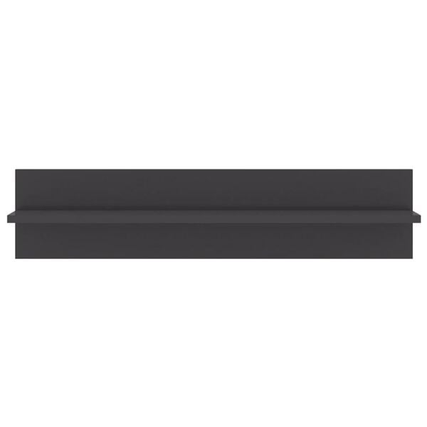 vidaXL Mensole Parete 2pz Grigio Lucido 80x11,5x18cm Legno Multistrato