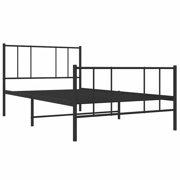 vidaXL Giroletto con Testiera e Pediera Metallo Nero 90x190 cm