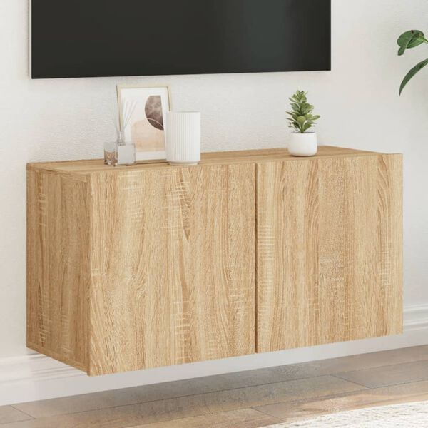 vidaXL Mobile TV a Parete Rovere Sonoma 80x30x41 cm