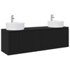 vidaXL Set di Armadi da Bagno 3 pz Nero 161,5 x 44,5 x 82 cm