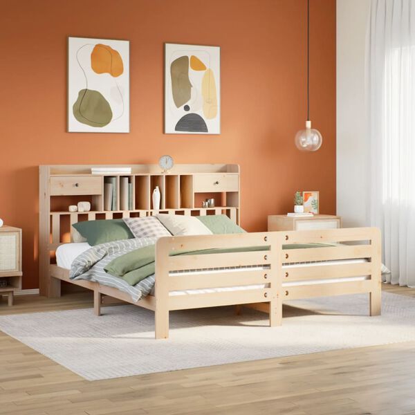 vidaXL Letto Libreria senza Materasso 180x200 cm in Legno di Pino
