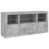 vidaXL Credenza con Luci LED Grigio Cemento 142,5x37x67 cm