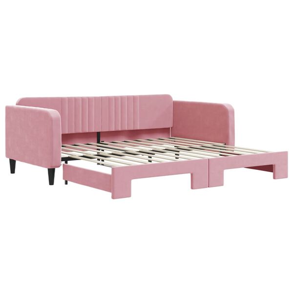 vidaXL Divano Letto con Letto Estraibile Rosa 100x200 cm in Velluto