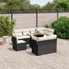 vidaXL Set Divani da Giardino 9 pz con Cuscini Nero in Polyrattan