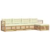 vidaXL Set di divani da esterno 5 pz Bianco e Crema Poliestere