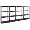 vidaXL Scaffale a 4 Ripiani Nero 244x30,5x130 cm in Plastica