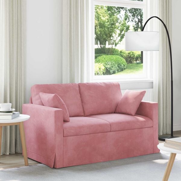 vidaXL Divano Rosa 138 x 78 x 80 cm Velluto