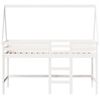 vidaXL Letto Soppalco con Scala e Tetto Bianco 90x190 cm Massello Pino