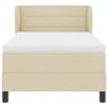 vidaXL Letto a molle con materasso Crema 90 x 200 cm Tessuto