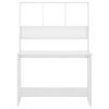 vidaXL Scrivania Mensole Bianco Lucido 110x45x157 cm Legno Multistrato