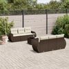 vidaXL Set Divani da Giardino 7 pz con Cuscini Marrone in Polyrattan