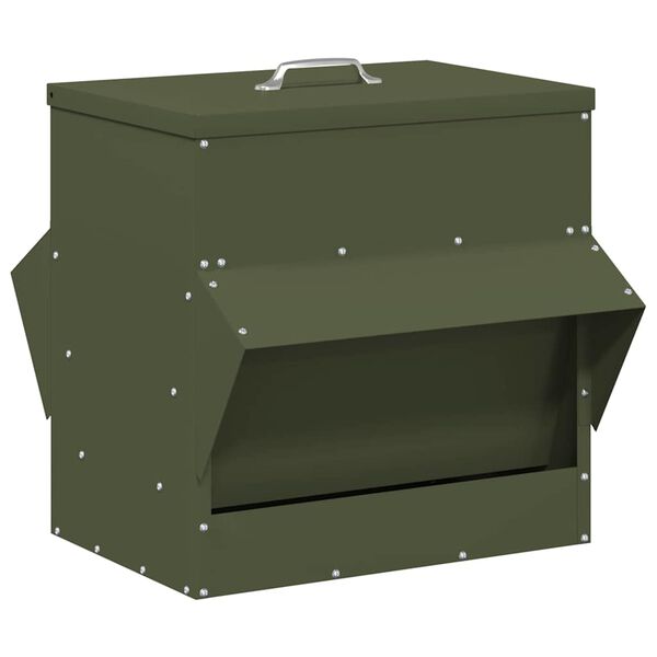 vidaXL Feeder per pollo Verde oliva 40,5 x 45 x 41 cm