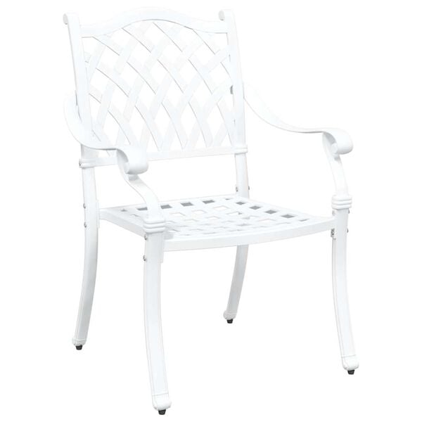 vidaXL Sedia da Giardino 2 pcs Bianco 56 x 55 x 92.5cm Alluminio